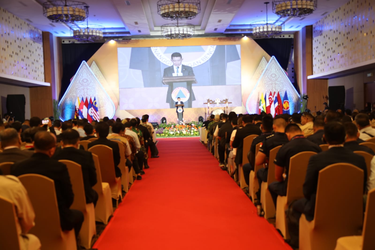 Suasana pembukaan Asean Regional Disaster Emergency Response Simulation Exercise (ARDEX-2023) yang dihelat di Daerah Istimewa Yogyarta pada Selasa (1/8).